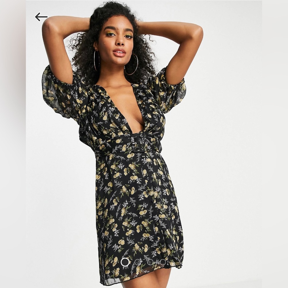 ASOS bias cut mini tea dress with belt
